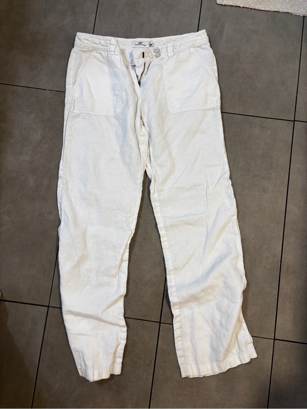 Vineyard Vines White Linen Casual Pants size 4
